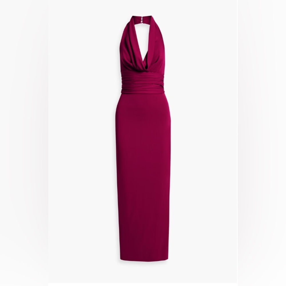 NICHOLAS Autumn draped jersey halterneck gown